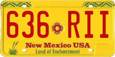 NM license plate 636RII