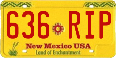 NM license plate 636RIP
