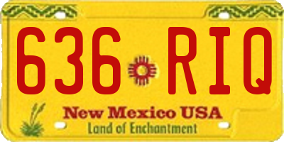 NM license plate 636RIQ
