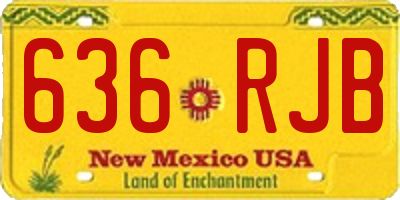 NM license plate 636RJB