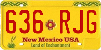 NM license plate 636RJG