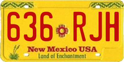 NM license plate 636RJH