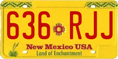 NM license plate 636RJJ