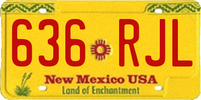 NM license plate 636RJL