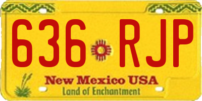 NM license plate 636RJP