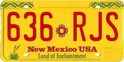 NM license plate 636RJS