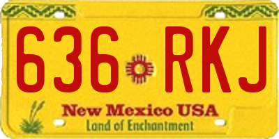 NM license plate 636RKJ