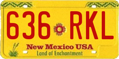 NM license plate 636RKL