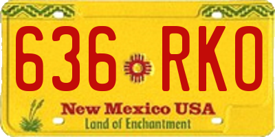 NM license plate 636RKO