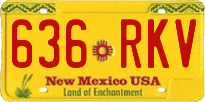 NM license plate 636RKV