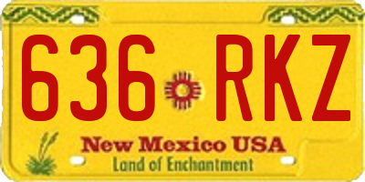 NM license plate 636RKZ