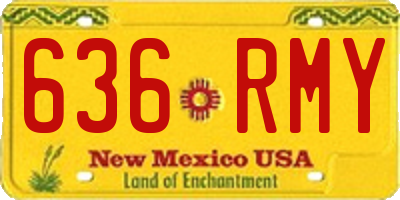NM license plate 636RMY