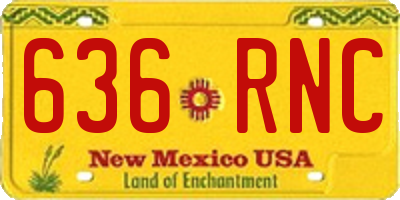 NM license plate 636RNC