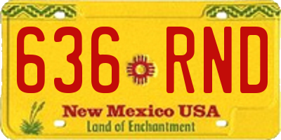 NM license plate 636RND