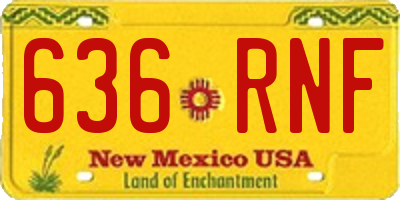 NM license plate 636RNF