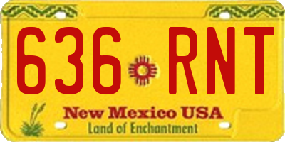 NM license plate 636RNT