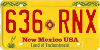 NM license plate 636RNX