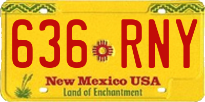 NM license plate 636RNY