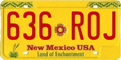 NM license plate 636ROJ