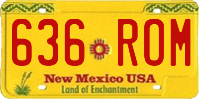 NM license plate 636ROM