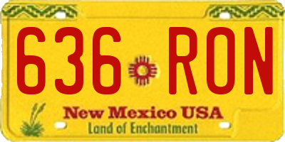 NM license plate 636RON