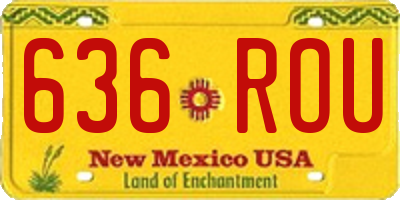 NM license plate 636ROU