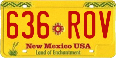 NM license plate 636ROV