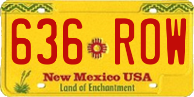NM license plate 636ROW