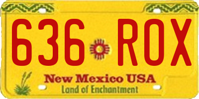 NM license plate 636ROX