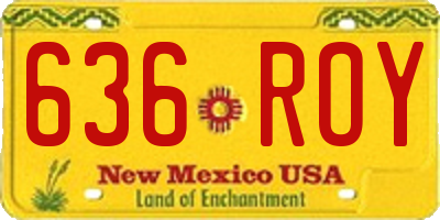NM license plate 636ROY