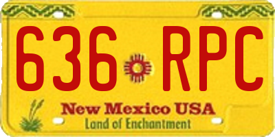 NM license plate 636RPC