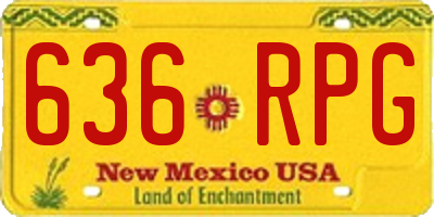 NM license plate 636RPG