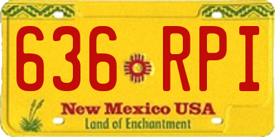 NM license plate 636RPI