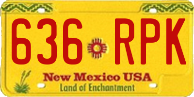 NM license plate 636RPK