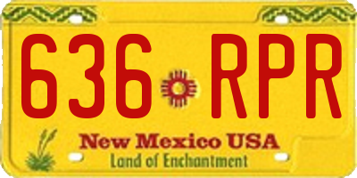 NM license plate 636RPR