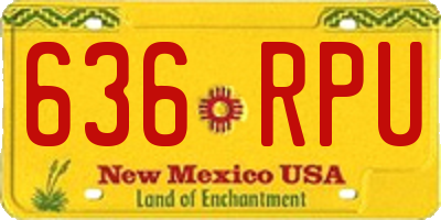 NM license plate 636RPU