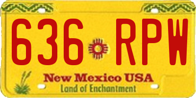 NM license plate 636RPW
