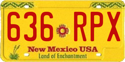NM license plate 636RPX