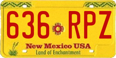 NM license plate 636RPZ