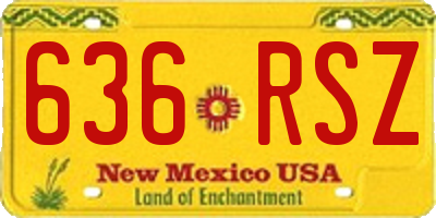 NM license plate 636RSZ