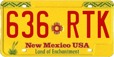 NM license plate 636RTK