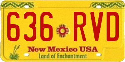 NM license plate 636RVD