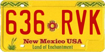 NM license plate 636RVK