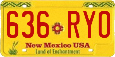NM license plate 636RYO
