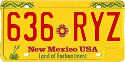 NM license plate 636RYZ