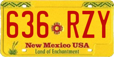 NM license plate 636RZY
