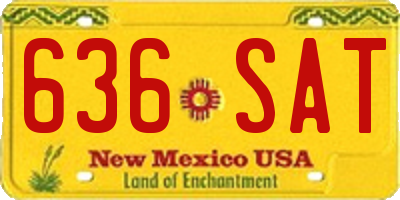 NM license plate 636SAT