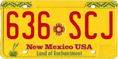 NM license plate 636SCJ