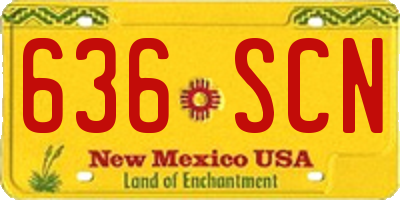 NM license plate 636SCN