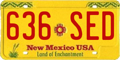 NM license plate 636SED